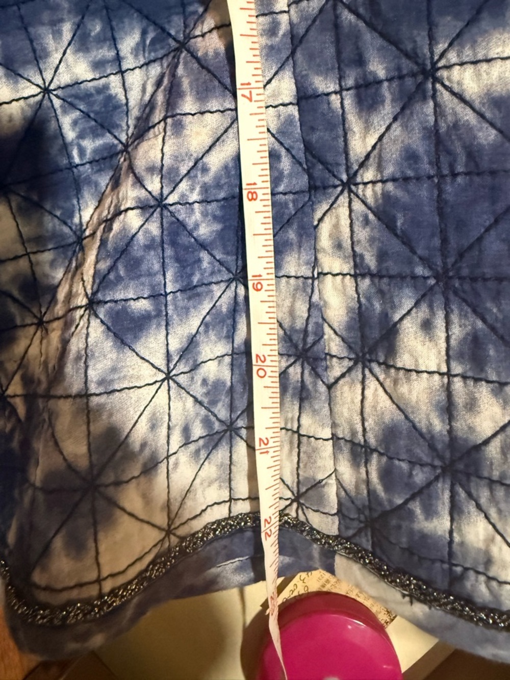 🔻Chico’s Embellished Indigo Tie Dye Quilted Jacket Beaded Boho Artisan Size 2 - Picture 7 of 8